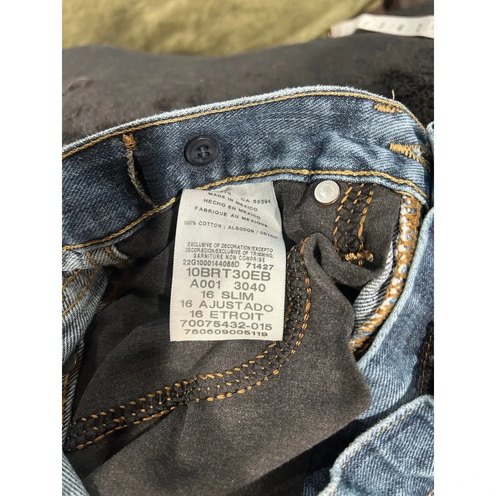 Wrangler boys retro Relaxed Straight Blue Denim Jeans  16 Slim Adjustable Waists